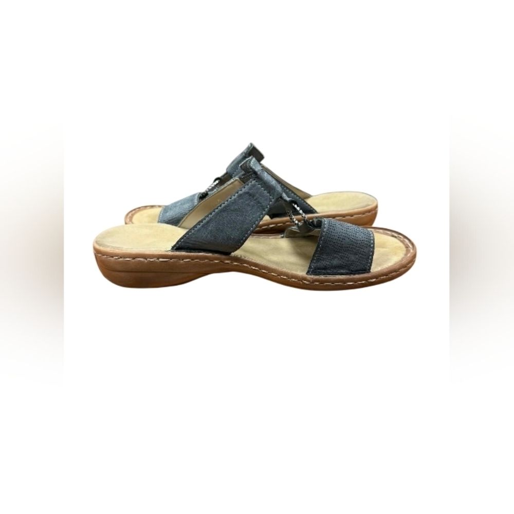 Rieker Strappy Velcro Sandals Tan Gray Size 37 EUC - Picture 4 of 9